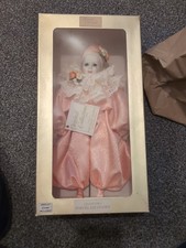 VNTG Collector's Porcelain Clown Doll Figure In Original Box With Stand