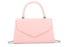 Women's Faux Suede Clutch Bag Top Handle Evening Bag Party Box Handbag Purse UK