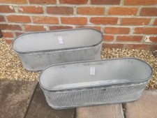 Pair Of Ribbed Trough Vintage