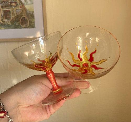 Set vintage hand painted - vintage,