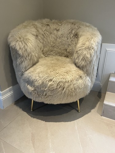 Sheepskin tub chair accent - chair,