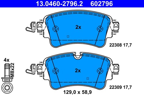 Rear brake pad set - rear,