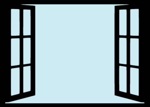 Garden mirror open - mirror, window