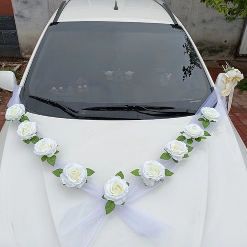 Wedding car flowers ivory - -,