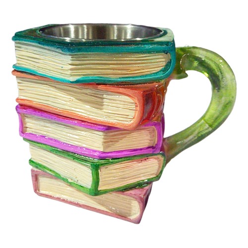 Book mug novelty stacked - 3d,