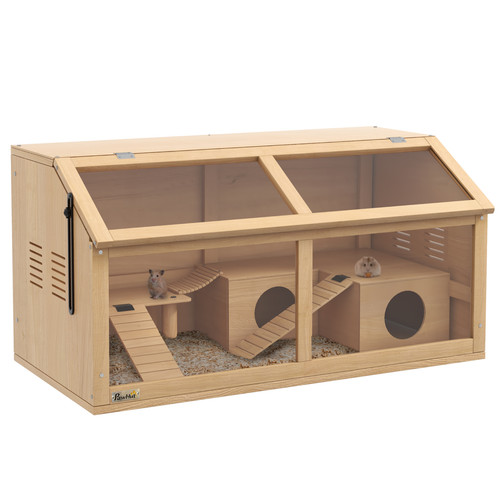 Pawhut wooden hamster cage for - hamster,