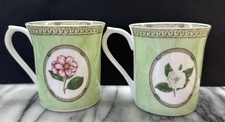 2 X Queens The Royal Horticultural Society Applebee Collection Fine China Mugs.