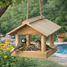 Hanging Wooden Bird Table