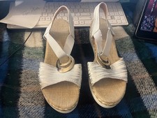 ladies white wedge heel