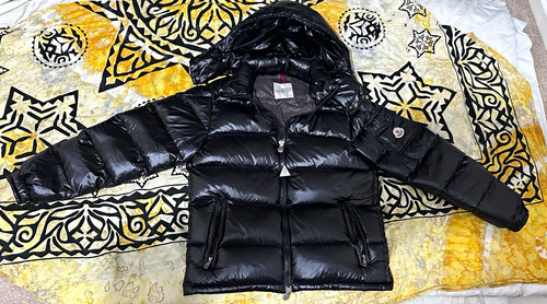 Moncler boys black hooded down - black,