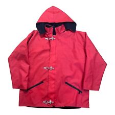 90s Vintage Fireman Jacket Red PVC lobster clasp Raincoat Fay 4 Ganci Mens M