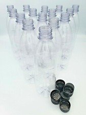 Clear Plastic 500ml PET Screw Cap Drinks Bottles Cordial Home Brew 20-100 Pack