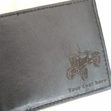 Tractor engraved Leather Wallet (merchandise gift present vintage classic)
