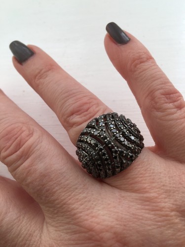 Sterling silver black diamond - black,
