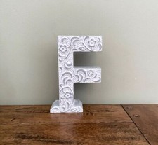 NEXT Vintage Carved Letter F Ornament Alphabet Monogram - Brand New