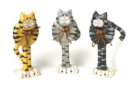 Cat door stop wooden - -, with