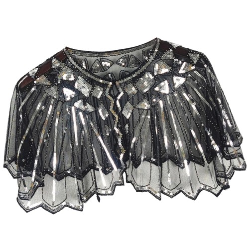 Beaded short shrug shawl - short,