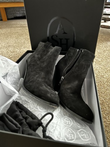 Ash suede boot black - black,