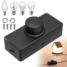 Inline Dimmer Switch 220-240V Knob Dimmer Switch Lights Switch for Lamps Light