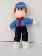Vintage  Handmade Knitted Jean Greenhowe's Mascot Doll 12”