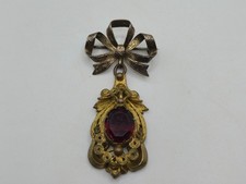 Antique Victorian Red Paste set brooch