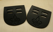 Leather Girth Buckle Guards Two Slot Black English 2 Straps Girth V20