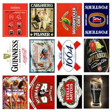 Beer Retro Style Metal Fridge Magnets,Ideal Gift, 100mm x 75mm. 2