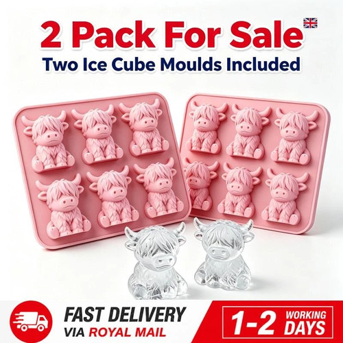 Highland cow ice cube - cow, tray