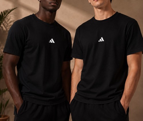 Adidas men black - black, cotton