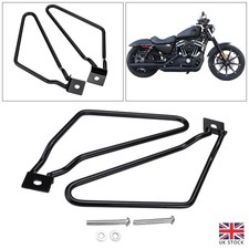 2pcs Black Universal Motorcycle Saddle Bag Support Bars Mount Bracket