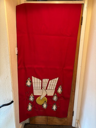 Red holy spirit banner altar - red,