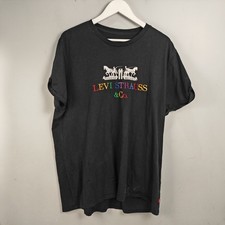 Levis T Shirt Mens 2XL Black Short Sleeve Casual Graphic Casual Crew 