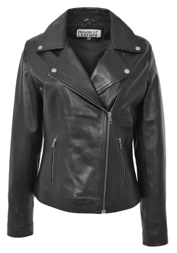 Womens real leather biker - womens,
