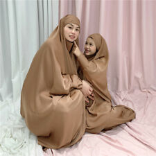 Ramadan Eid Khimar Caftan Muslim Hijab Abaya Prayer Dress Skirt Set Islamic Robe