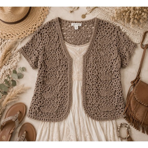 Womens boho soutache crochet - boho,