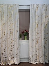 Velvet Curtains Marble  Gold