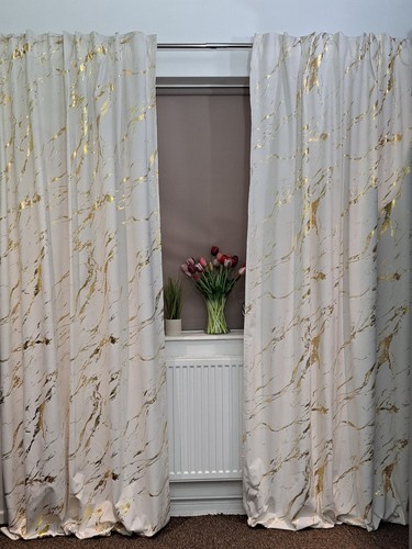 Velvet curtains marble gold - curtains,