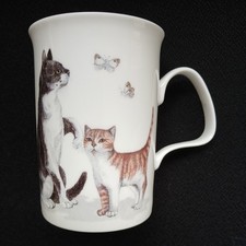 VINTAGE ROY KIRKHAM 1989 BONE CHINA MUG MULTICOLOURED CAT LOVERS K.M.HASSALL