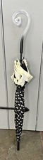 Cream & Black Dots Vintage Style Frilly Umbrella Victorian/Edwardian Parasol