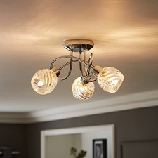 Modern Chrome 3 Way Ceiling