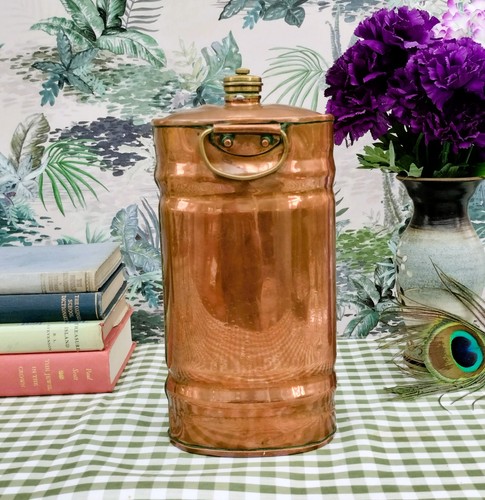 Vintage copper bed warmer - bed,