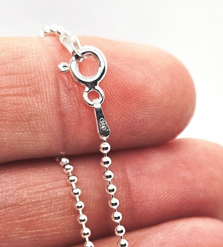 Silver chain necklace ball - silver,