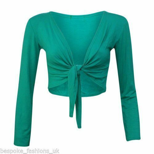 Womens knot tie front shrug - front,