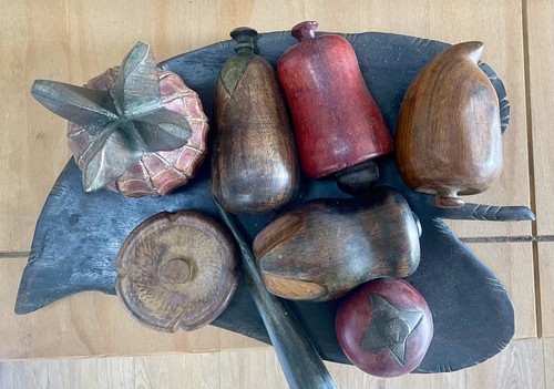 African wooden fruit with - african,