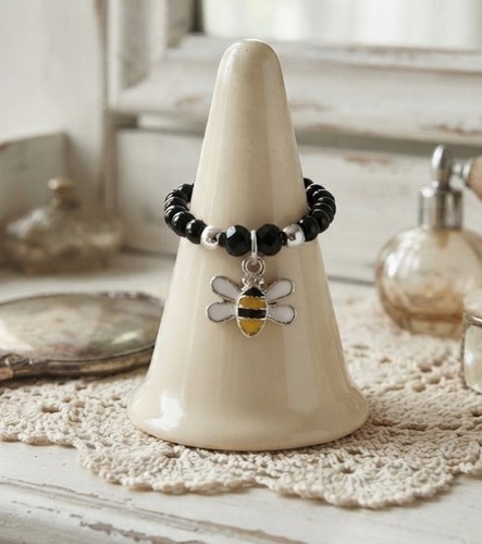 Black seed beaded and - black, bee