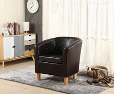 WestWood Tub Chair PU Faux Leather Armchair Dining Room Modern Office Furniture