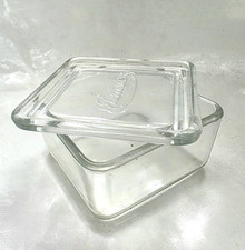 Vintage 1940s 50s  - Electrolux Fridge Container - Glass Box & Lid - 12x12x7 cm