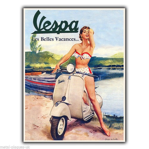Vespa scooter red white - scooter, red/white