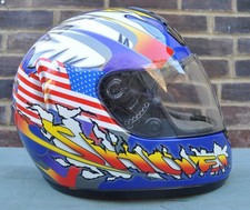 Vintage 1980's SHOEI USA STARS AND STRIPES Full Face Motorcycle Crash Helmet