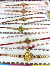 Set of 2 Radha KishanRakhi Hindu Festival Raksha Bandhan Dora Rakhee Wrist Band1